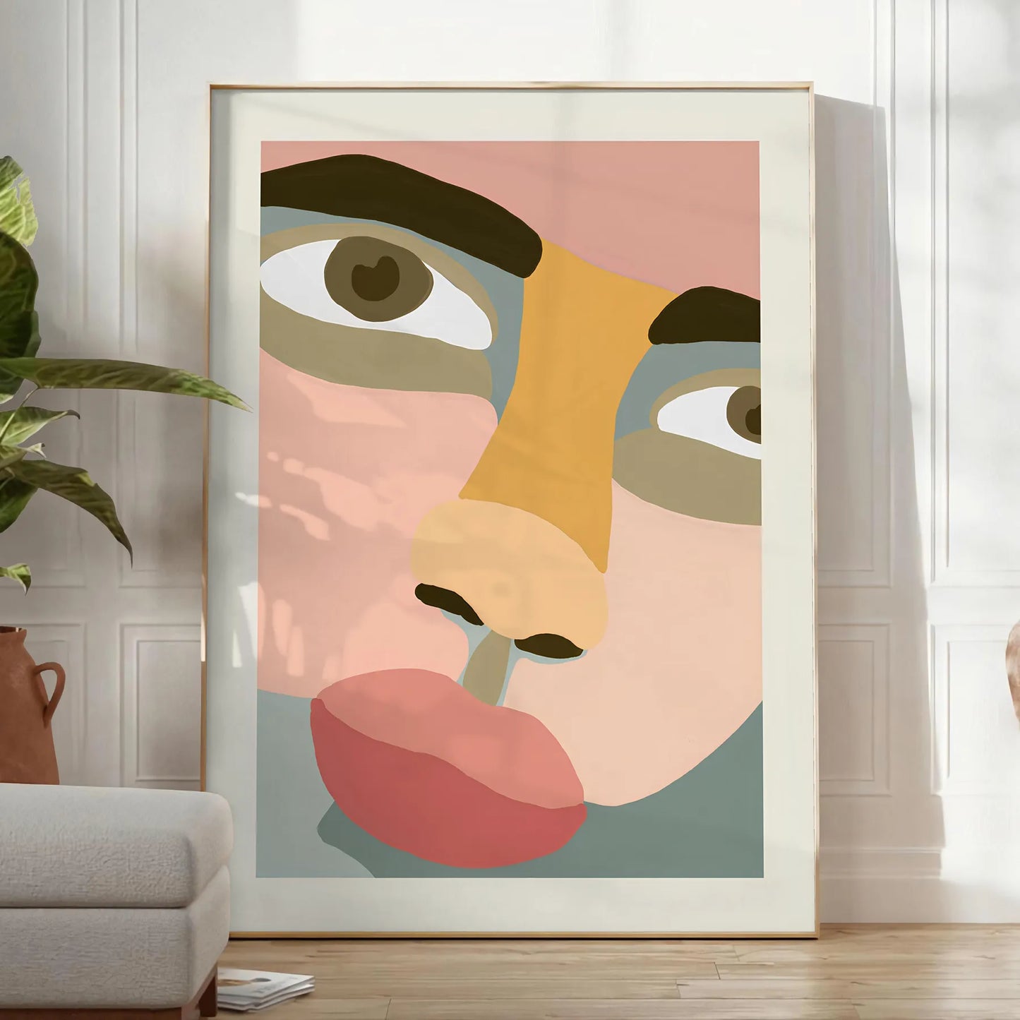 space human abstract maximalist poster rich brown vibrant orange hues wall art unique gift eye artwork room stunning print bold statement setting