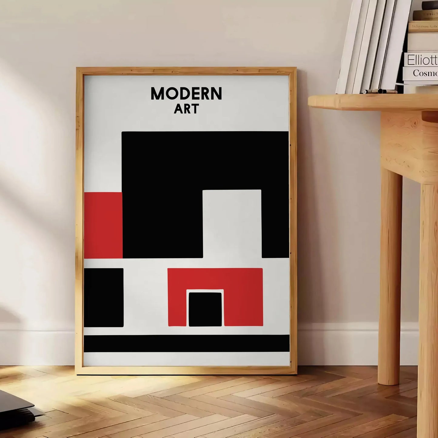 space modern art poster dynamic blend black red wall unique gift artwork contemporary elegance versatile sizes A4 cm A0 decor today