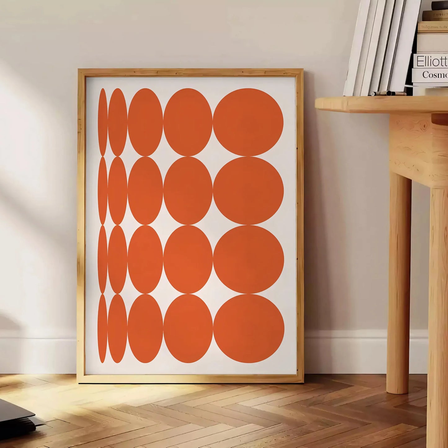 space Modern Art Poster vibrant orange earthy brown tones captivating wall ideal gift lovers contemporary touch room unframed options convenience