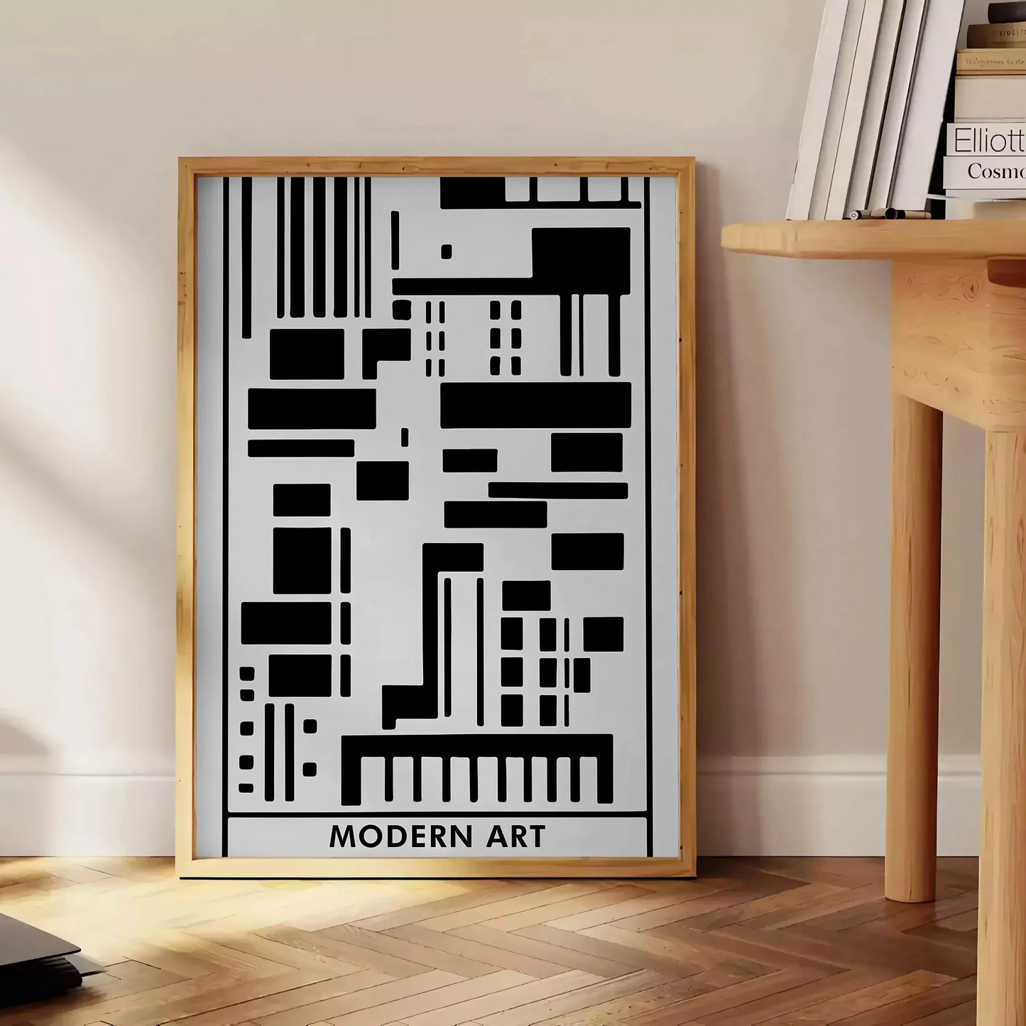 space modern art poster deep black vibrant blue hues wall unique gift captivating artwork print room unframed versions style preferences