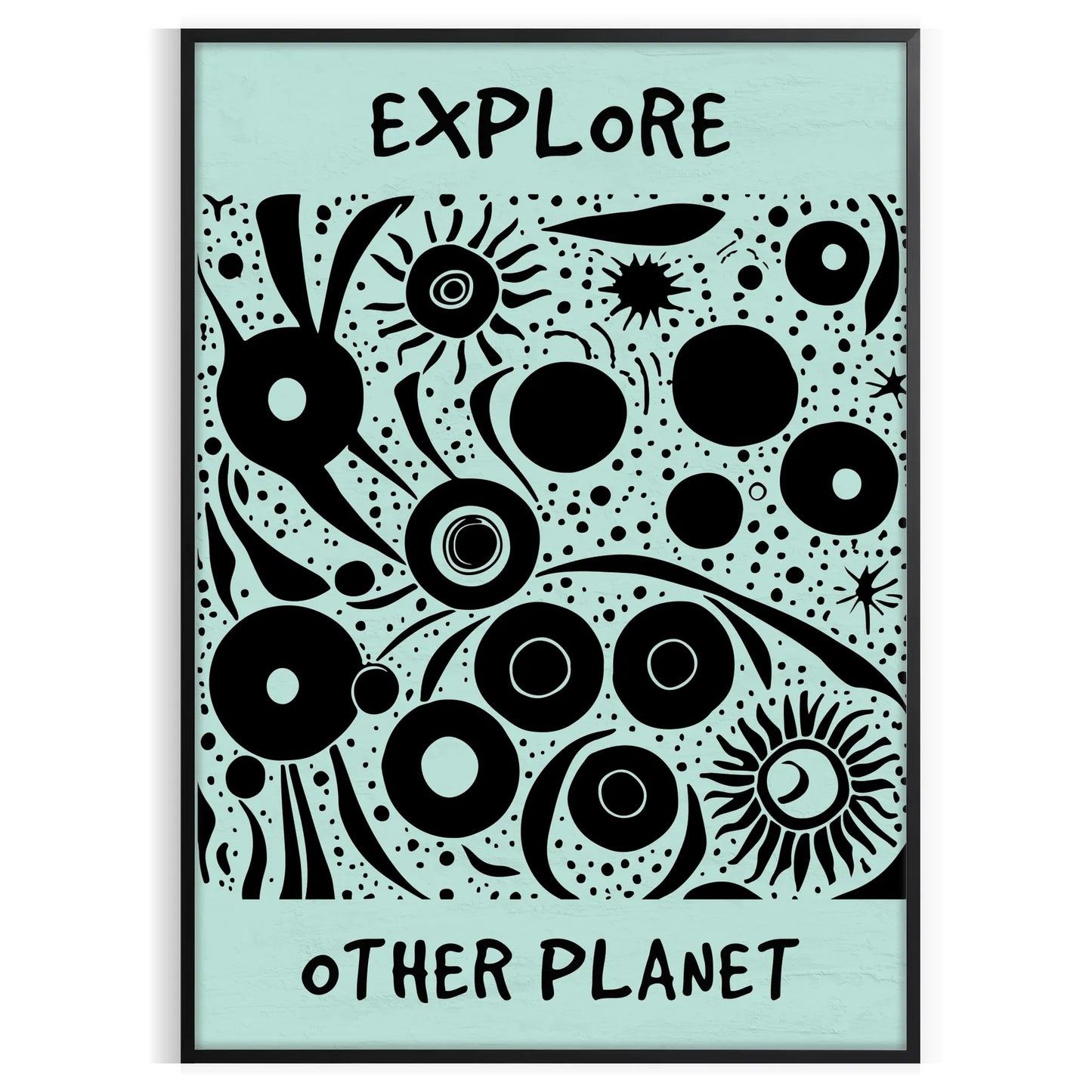 imagination Explore Other Planets modern art poster stunning black blue backdrop wall unique gift lover eye print artwork piece